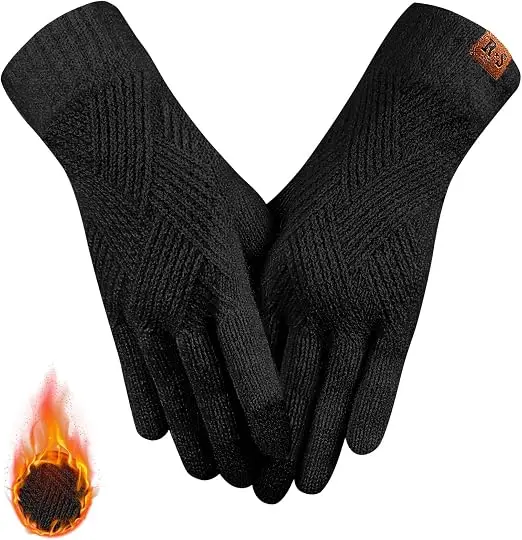 REACH STAR Winter Gloves for Women, Touchscreen Thermal Lining with 3D Knit